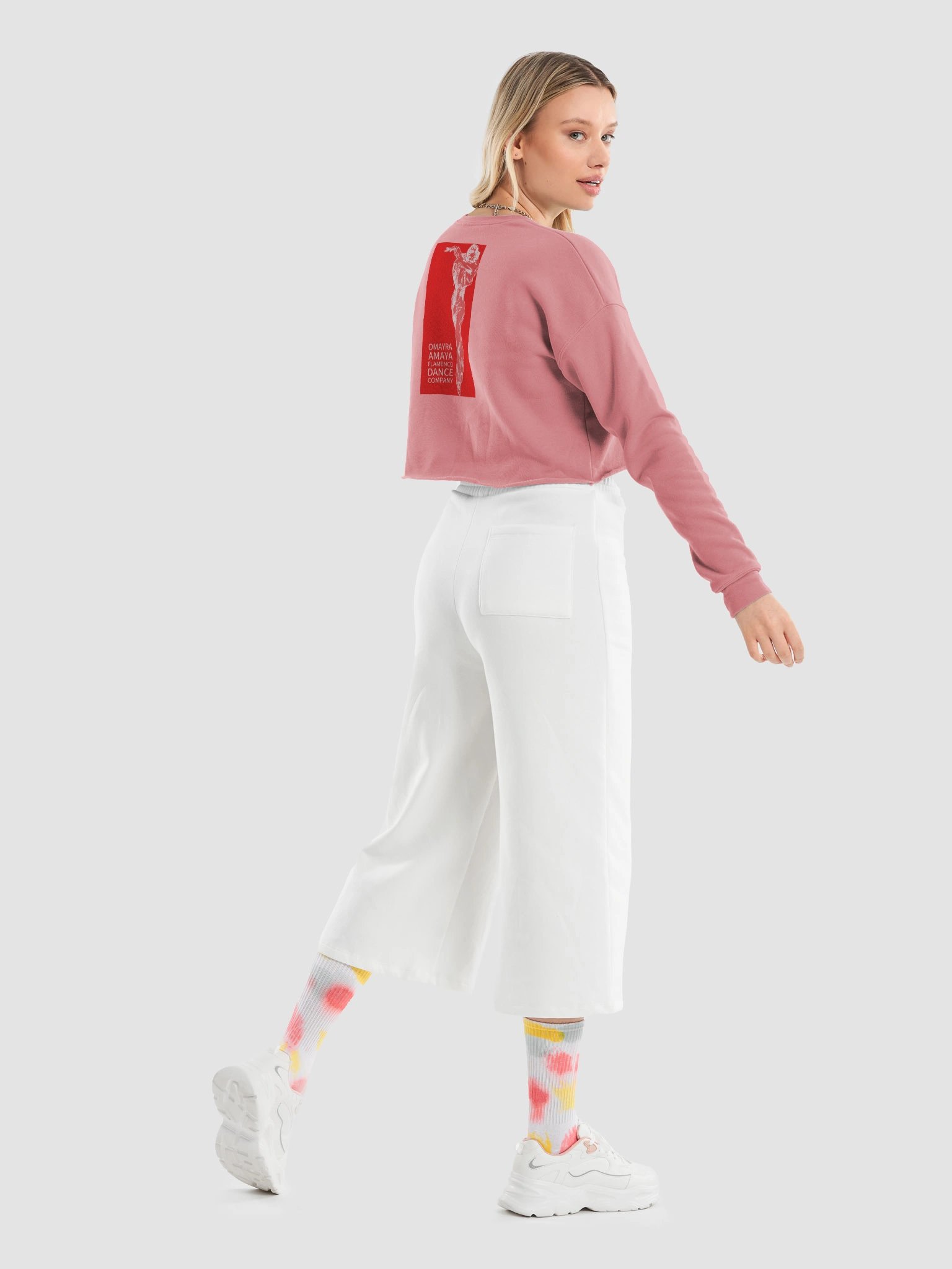 "Carmen" Studio cropped Long Sleeve Red / White product image (2)