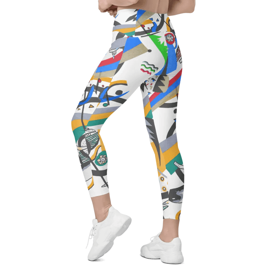 Abstract Lithographic Pattern Design Leggings with pockets - V4 product image (9)