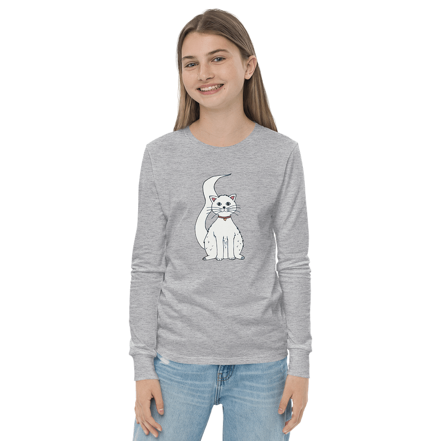 White Cat (art by Dina R.) akril painting picture - Youth Long Sleeve T-Shirt product image (9)