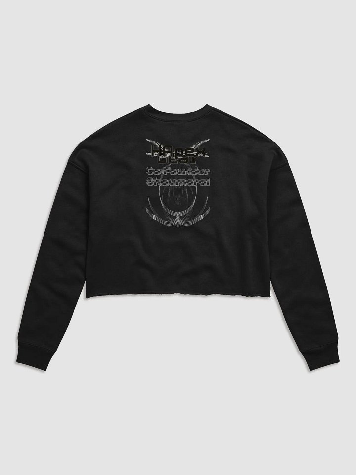 Women's Fleece Crop Sweatshirt - Co Founder Shaumarai - Black HApex Gear Black Logo product image (2)