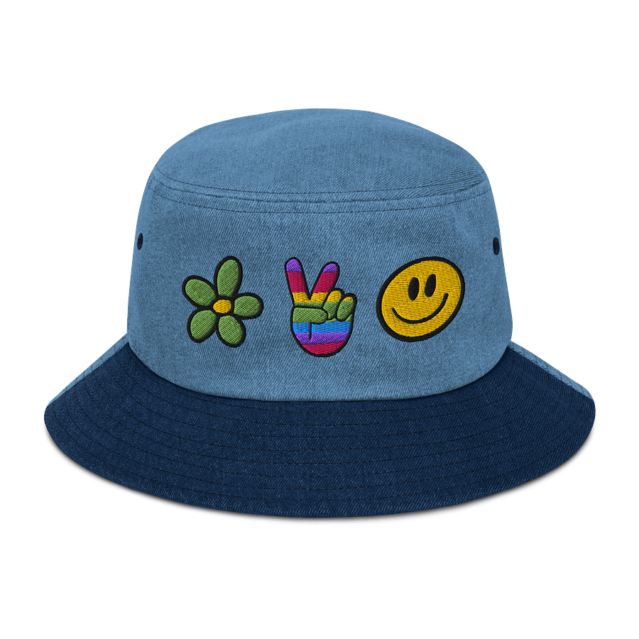 Flower Peace Denim Bucket Hat product image (1)