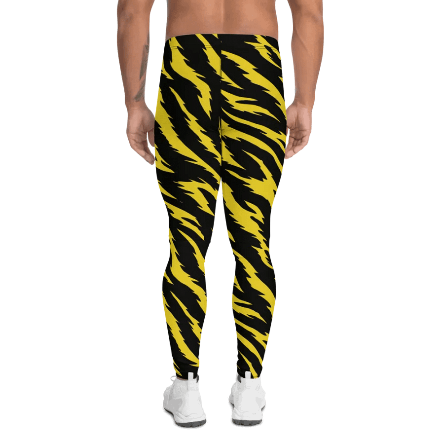 Wild Tiger Yellow Stripes Men's Leggings product image (5)