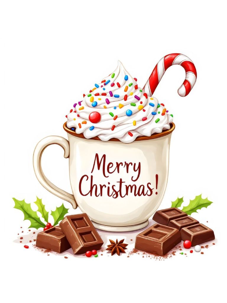 14 Mug Filled with Hot Chocolate Clipart Designs, Winter Drink Illustrations, Cozy Clipart Set product image (3)