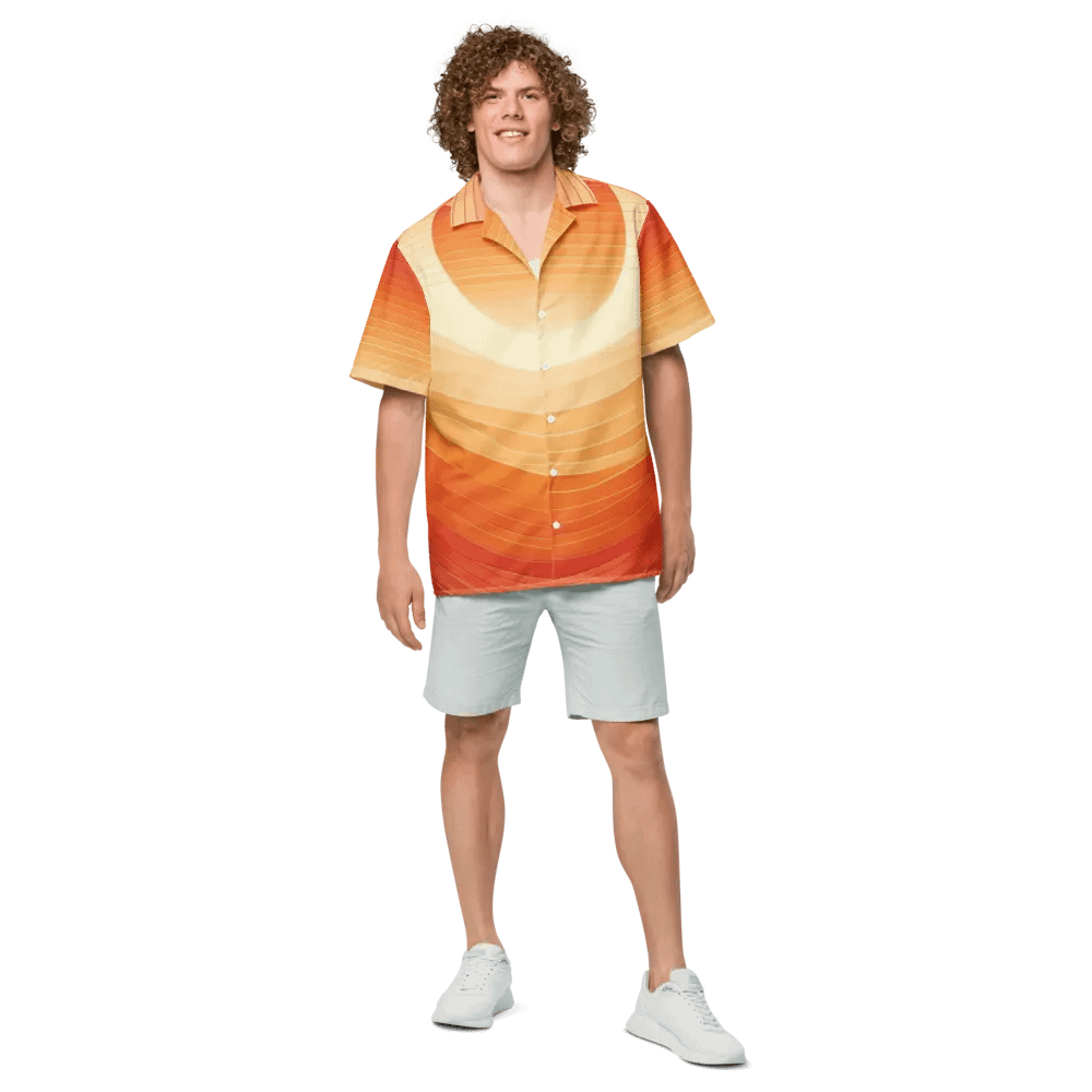 Men's Full-Print-2 Orange Hawaiian Shirt product image (7)