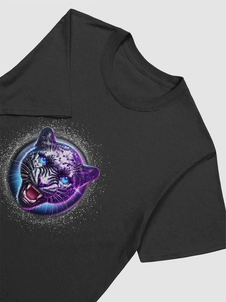 Glitter Silver Black jaguar Twitch Badge Design (Unisex Black T-Shirt) product image (3)