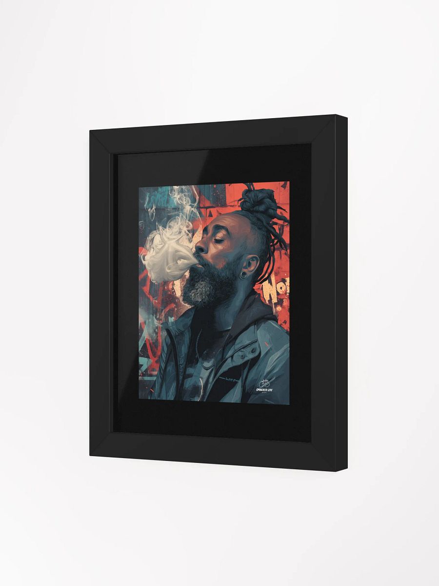 Stoner Wall Art – Black Man with Locs Smoking Weed – Framed Poster product image (9)