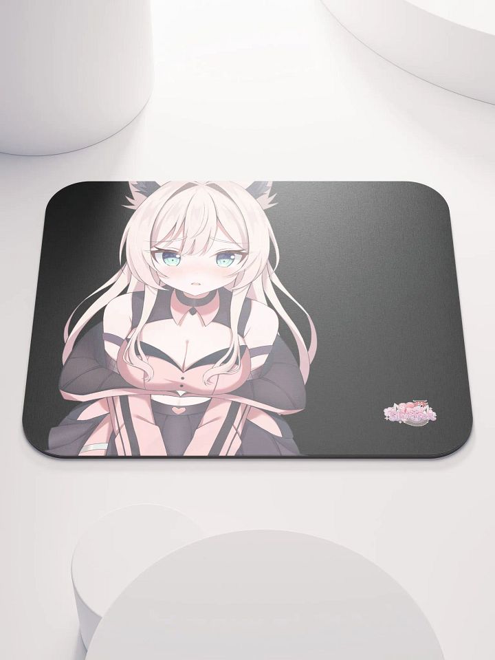 Lara Silverfox Vtuber Looks At You and is Shy Mouse Pad product image (1)