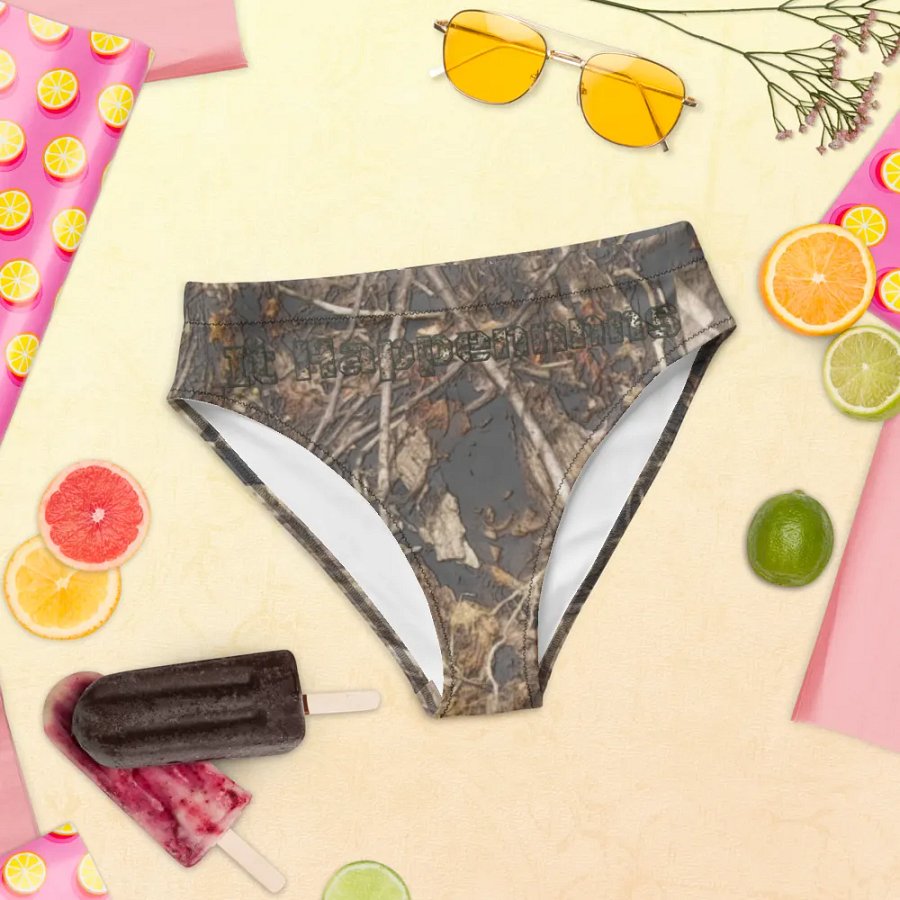 Recycled High Waisted Bikini Bottom - Dead Split - It Happennnns Camo product image (10)