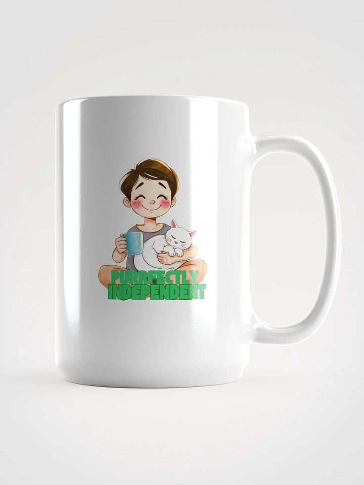 Purrfectly Independent White Glossy Mug product image (1)