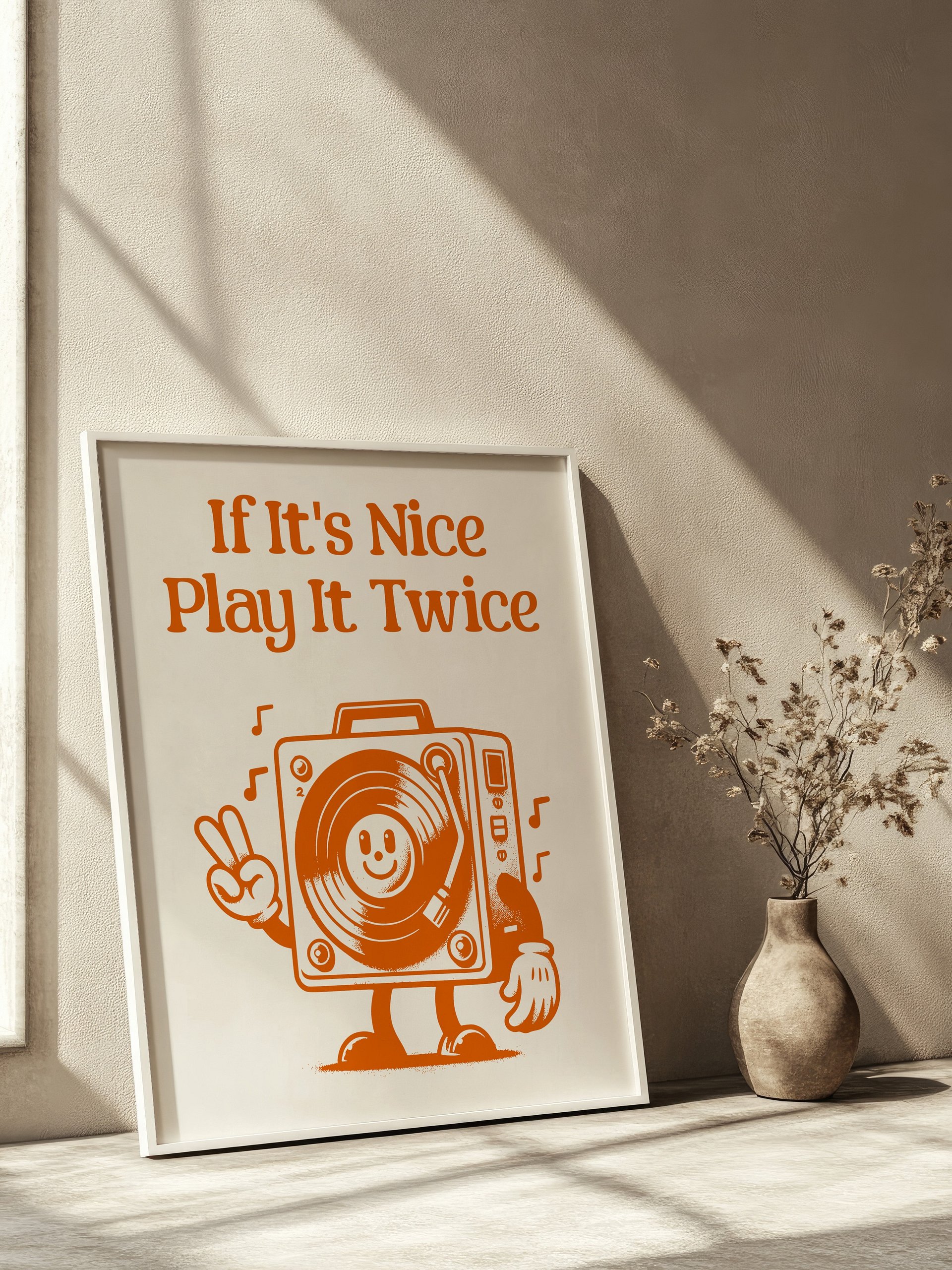 If It's Nice Play It Twice Vinyl Player Mascot Retro Art Print product image (11)