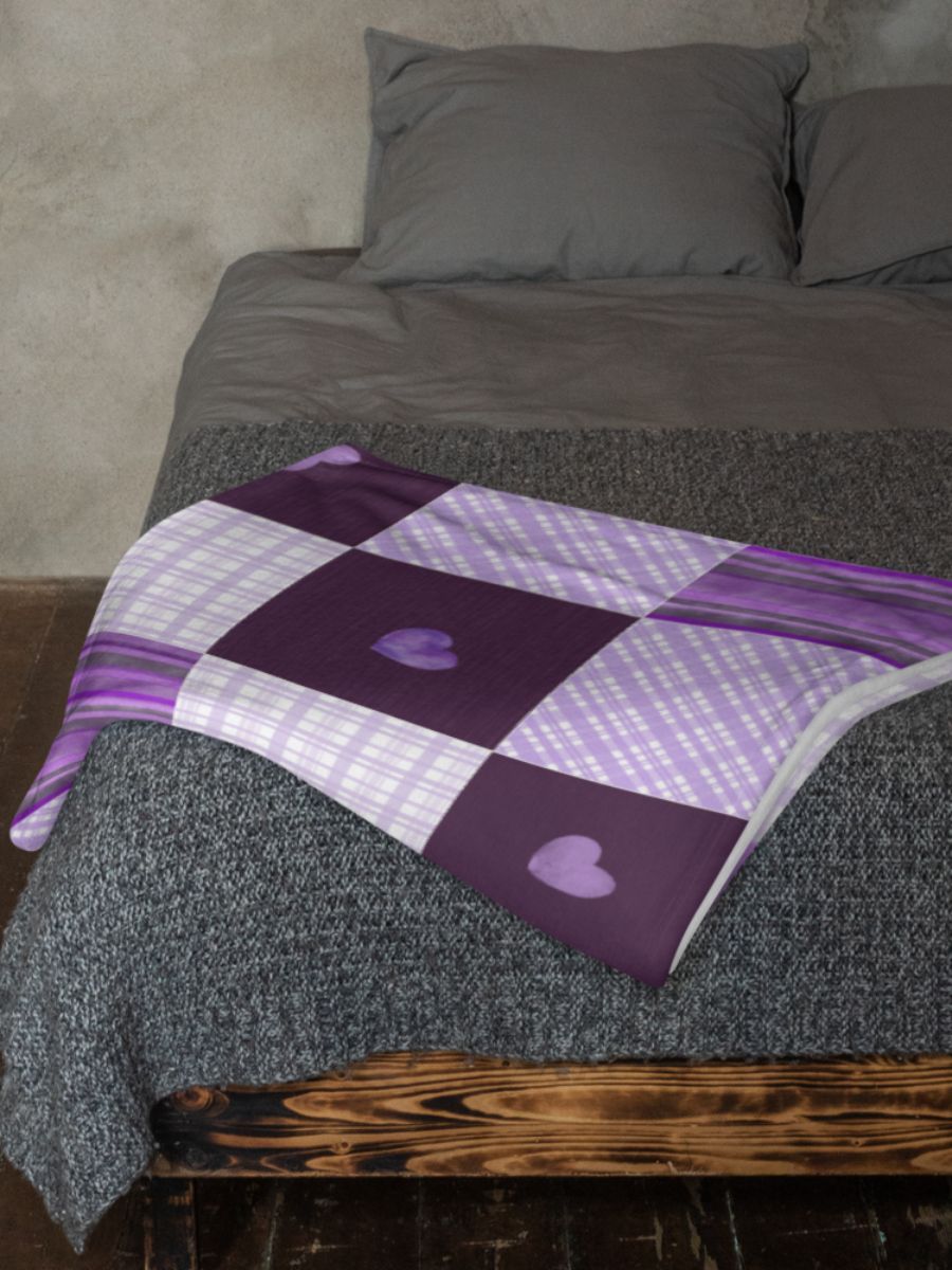 Tranquil Purple Patchwork: Custom Throw Blanket product image (1)