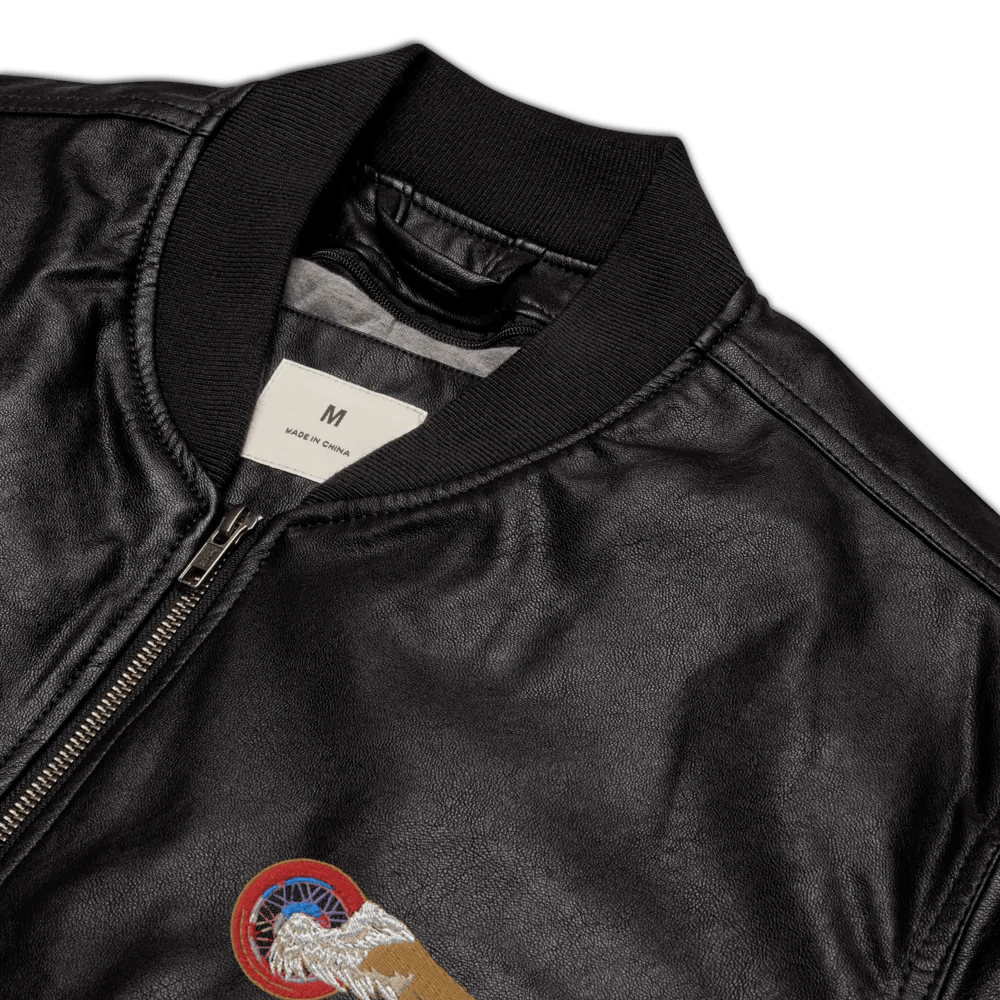 Winged Rider Faux Leather Bomber Jacket product image (3)