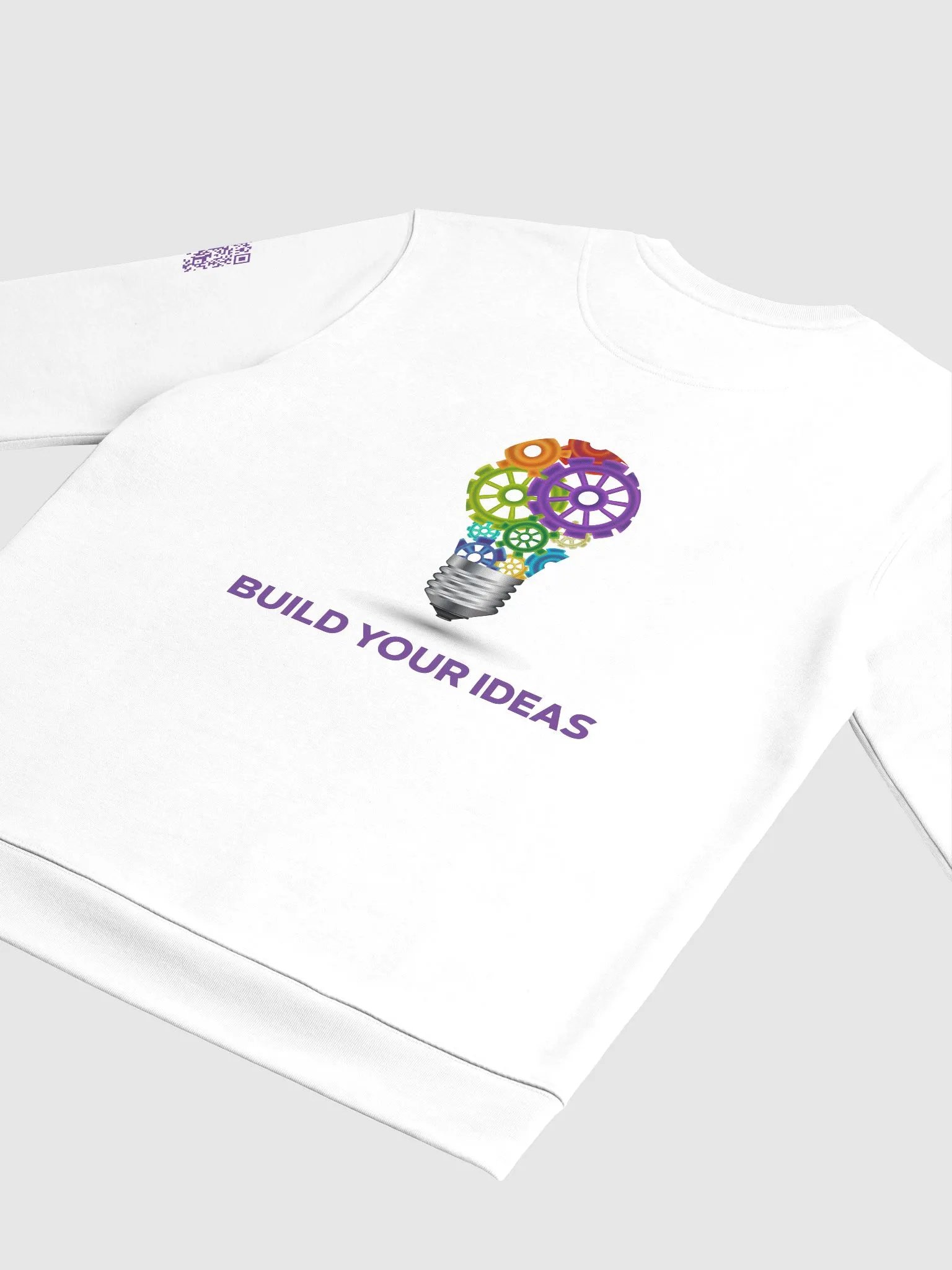 Build Your Ideas Crewneck Sweatshirt Crisp White With Purple product image (4)