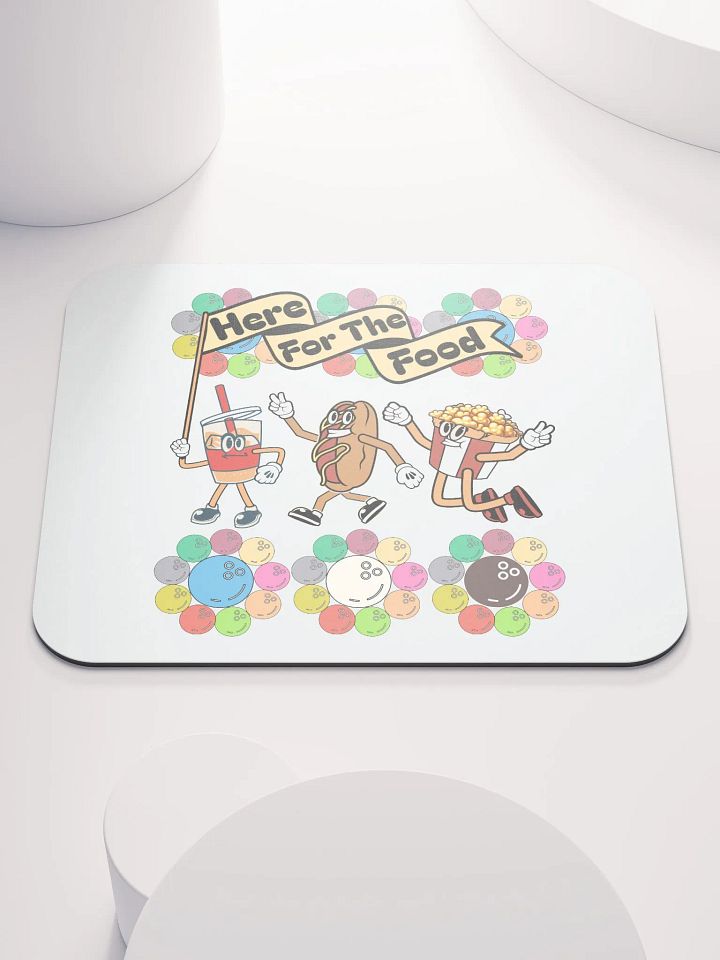Here For The Food Bowling Foodie Fun Mouse Pad product image (1)