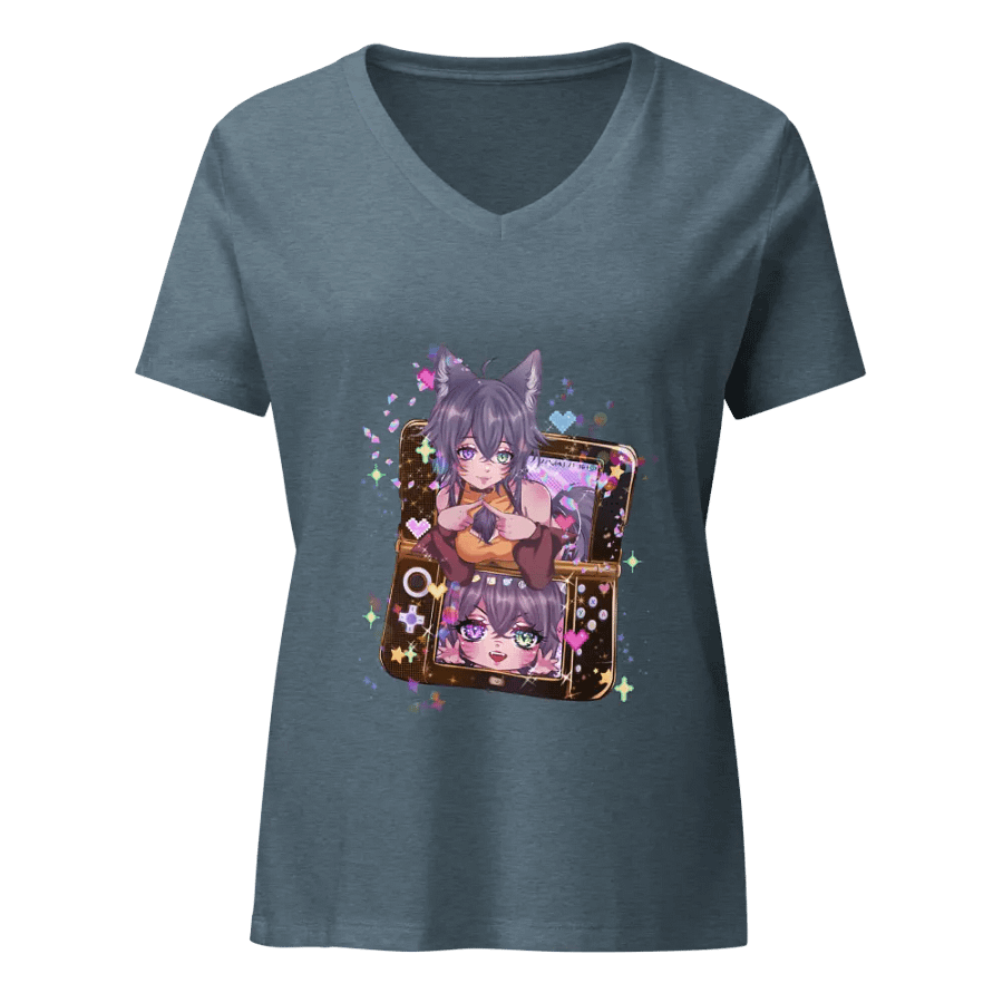 WolfcatRisi Gamer Waifu Women's V-Neck T-shirt product image (1)