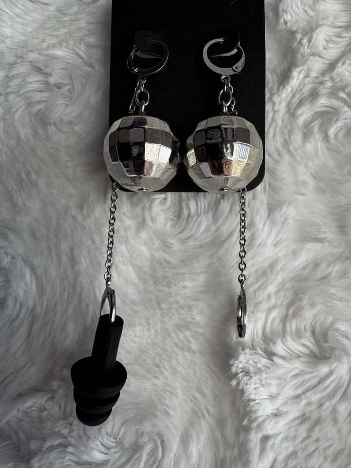 Shiny Disco Balls Earplug Earrings product image (1)