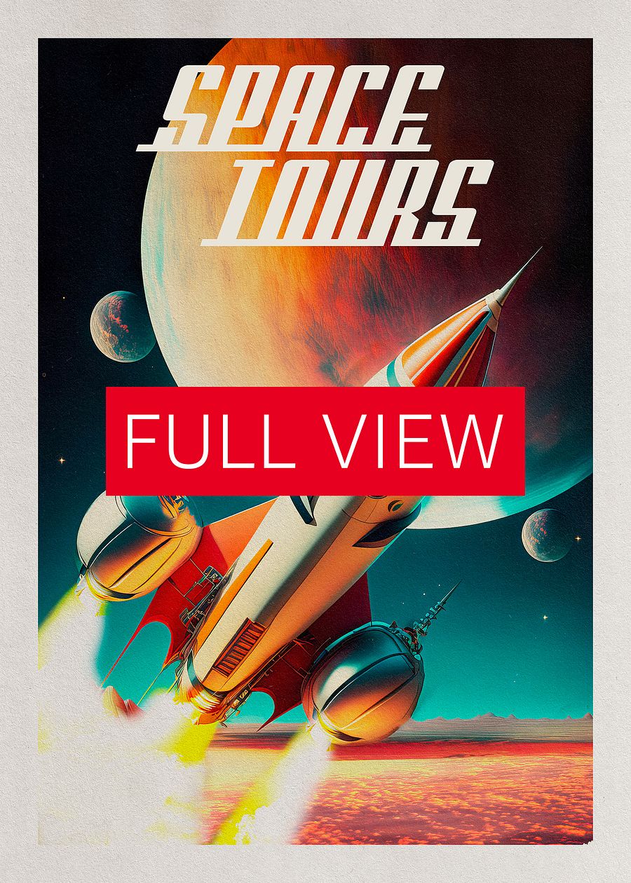 Space Tours — Vintage space poster, retro space art, propaganda poster, retrofuturism art, retro sci-fi print product image (3)
