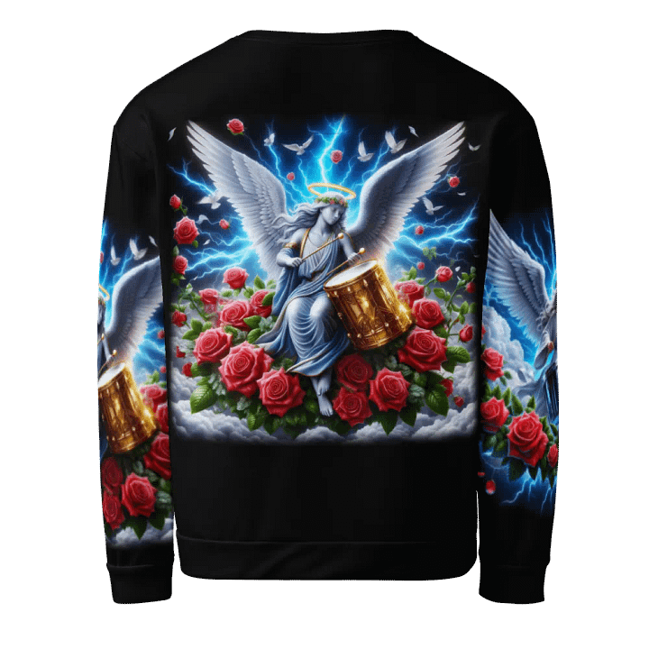Angels making Music with a Drum - All-Over Unisex Sweatshirt #12 product image (2)