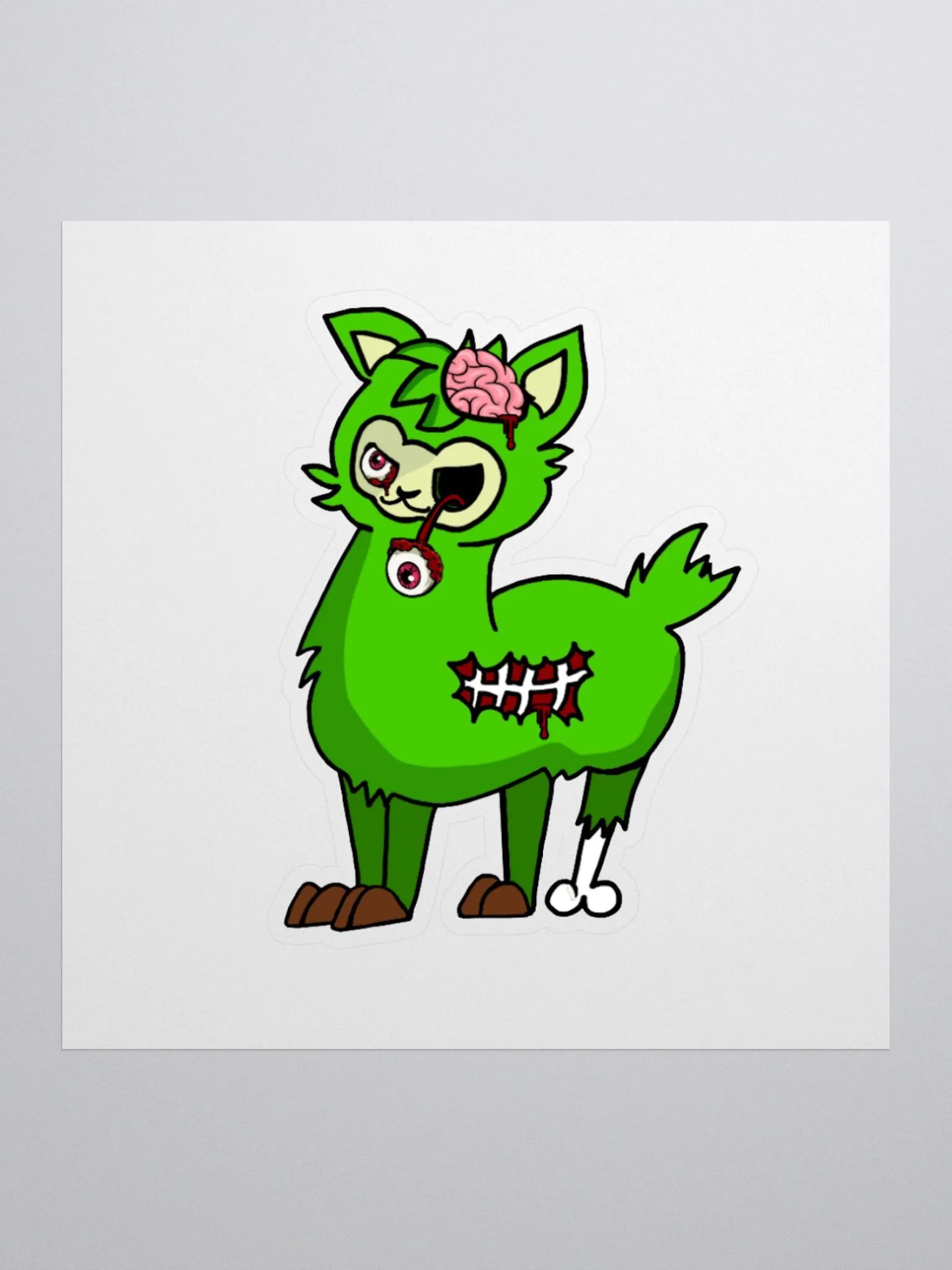 Zombie Alpaca Sticker product image (1)