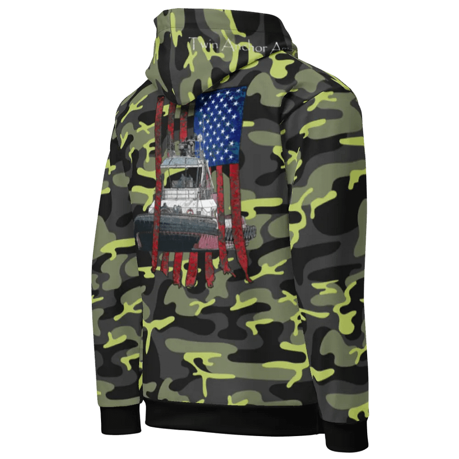 Green Camouflage Athena Tug & CE Flage Hoodie product image (10)