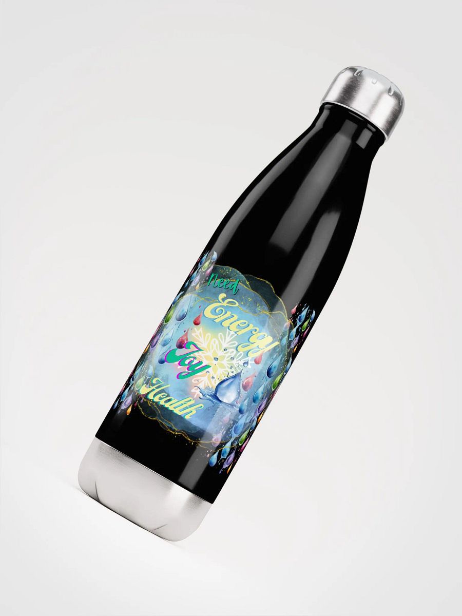 Stainless steel water bottle with beautiful swirly  water drop splash and drops design product image (4)