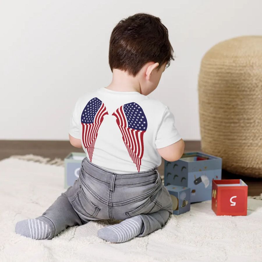 Stars & Stripes Ruffled Angel Wings Toddler Tee product image (9)