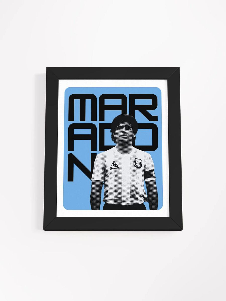 Diego Maradona BW Argentina Name Art Framed Print product image (3)