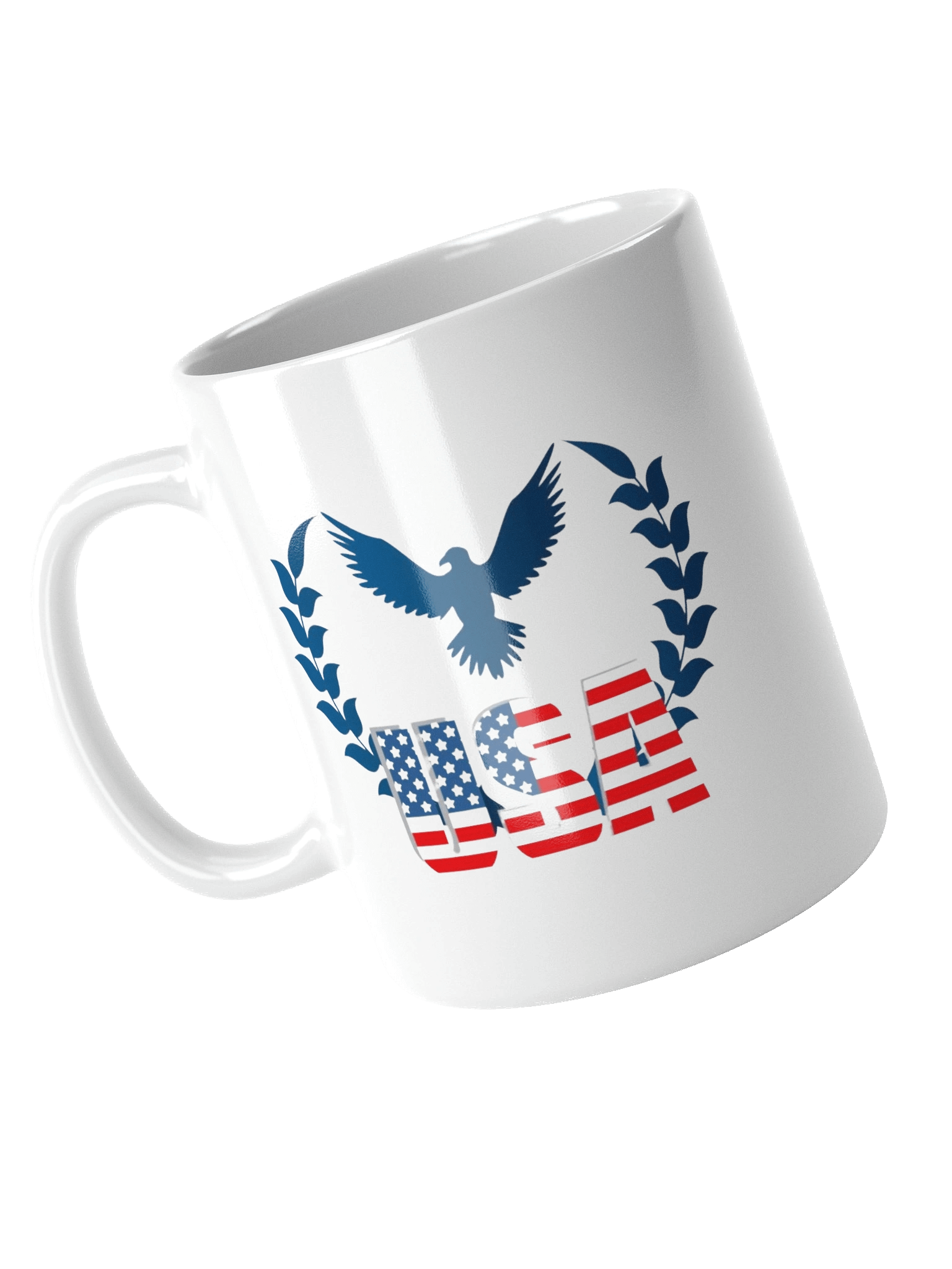 Patriotic Eagle USA Flag White Glossy Mug product image (4)