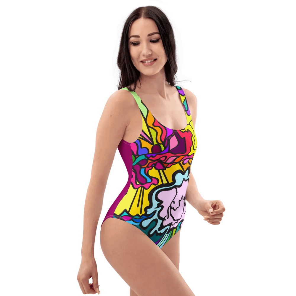 Psychedelic Flow All-Over Swimsuit - Wave at Sunset product image (1)