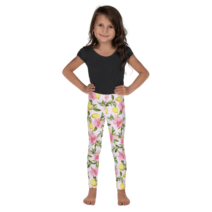 Spring 'Sweet lemons' Leggings with flowers for Girls product image (2)