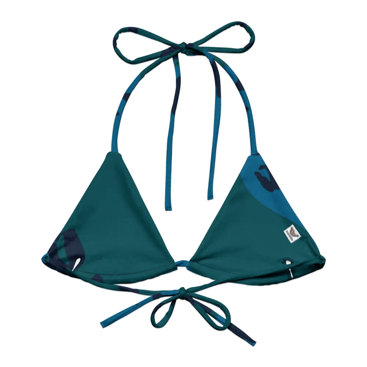 Flowing Teal Leopard All-Over Bikini Top product image (2)
