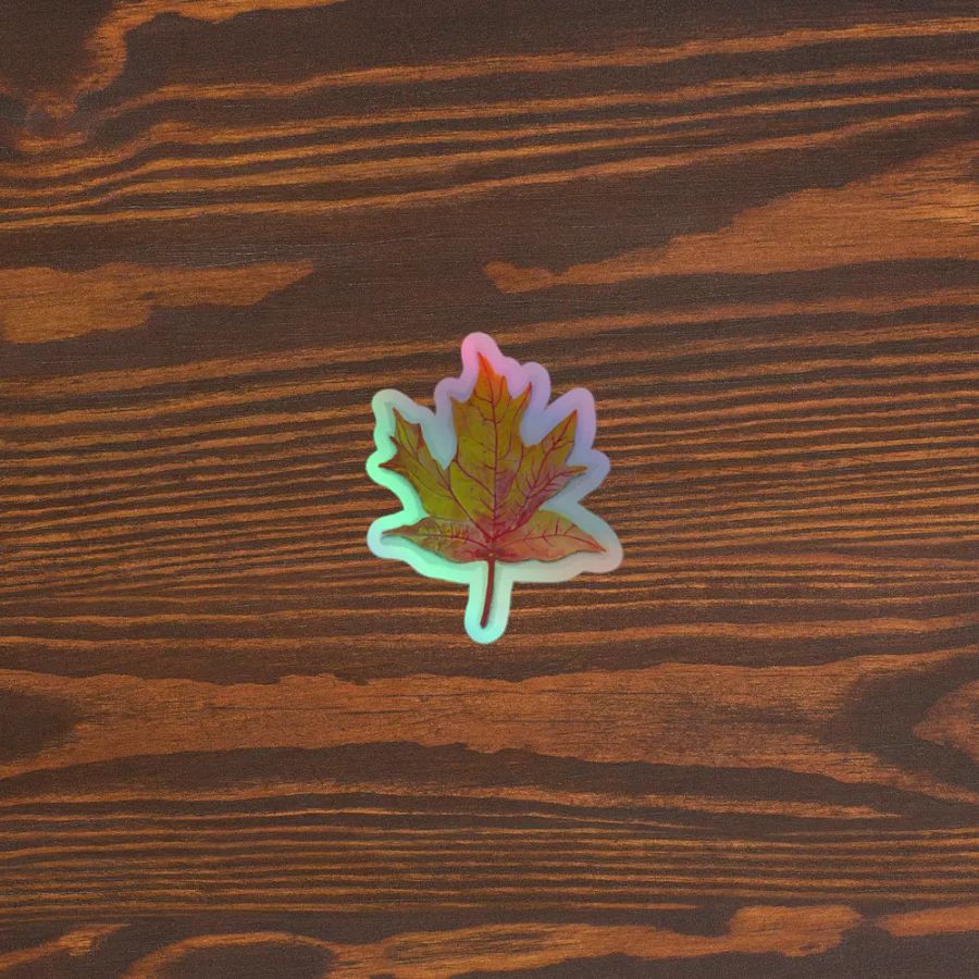 Autumn Leaf Holographic Sticker product image (5)
