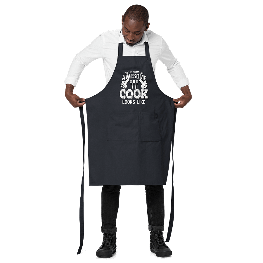"This Is What an Awesome Cook Looks Like" Apron – Organic Cotton | Unisex Adjustable Kitchen Apron product image (6)