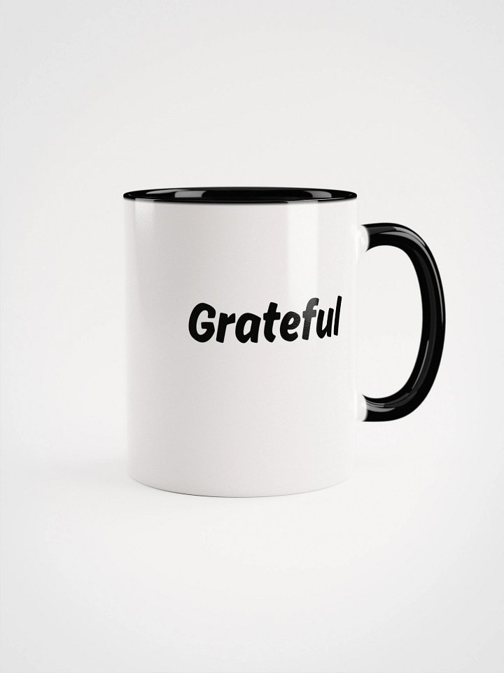 “Grateful” Upbeat White Mug with Color product image (5)