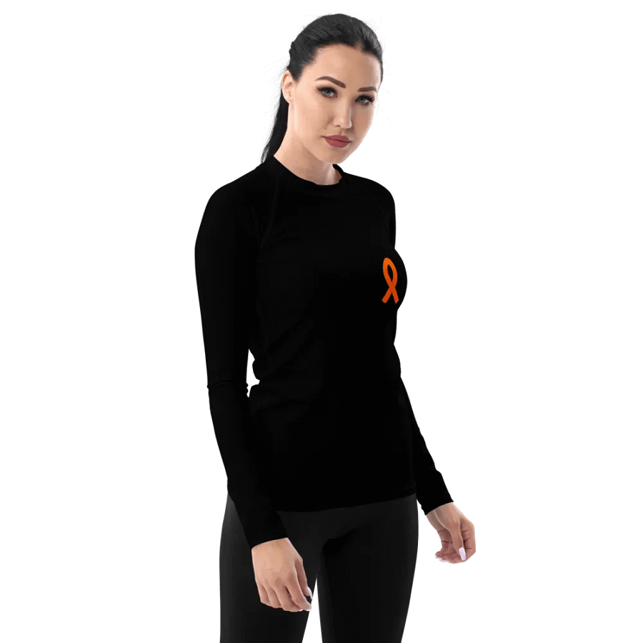 Women's Rash Guard - Black - Cancer Awareness Orange Ribbon product image (3)