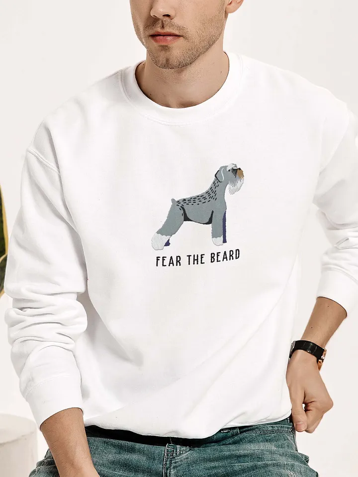 Fear the Beard Sweatshirt (Embroidered) of a Schnauzer product image (2)