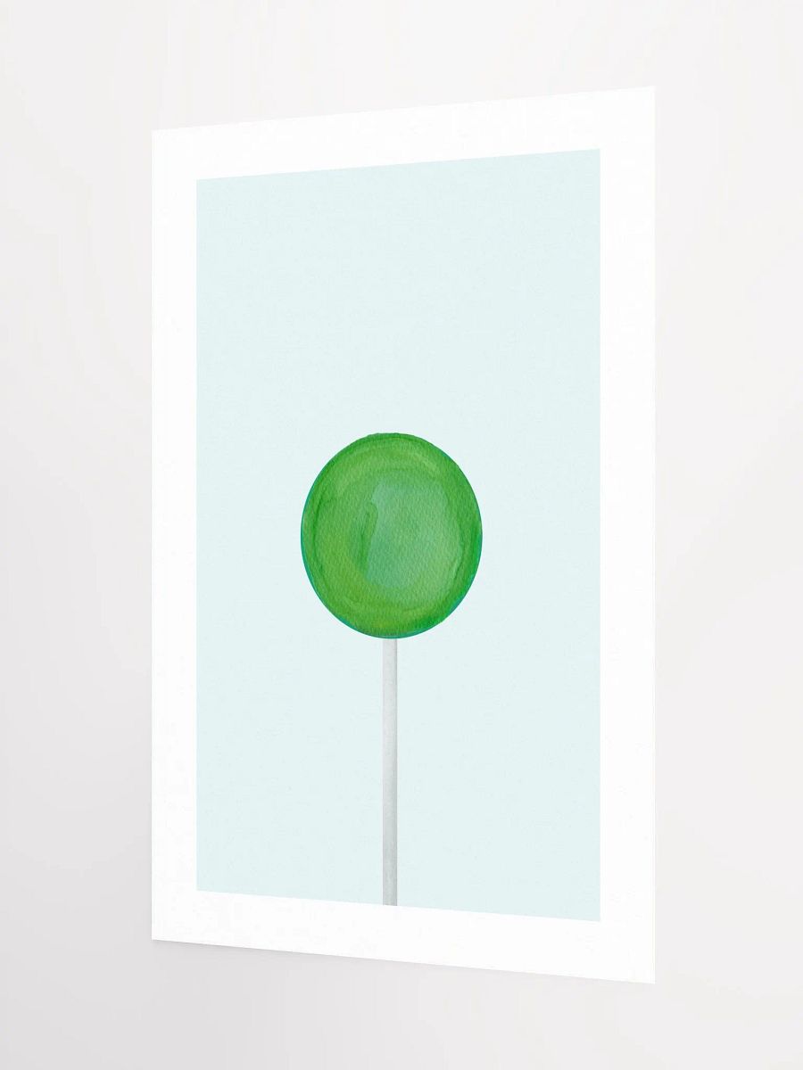Minimalist Green Lollipop on Light Blue Background Wall Art product image (8)
