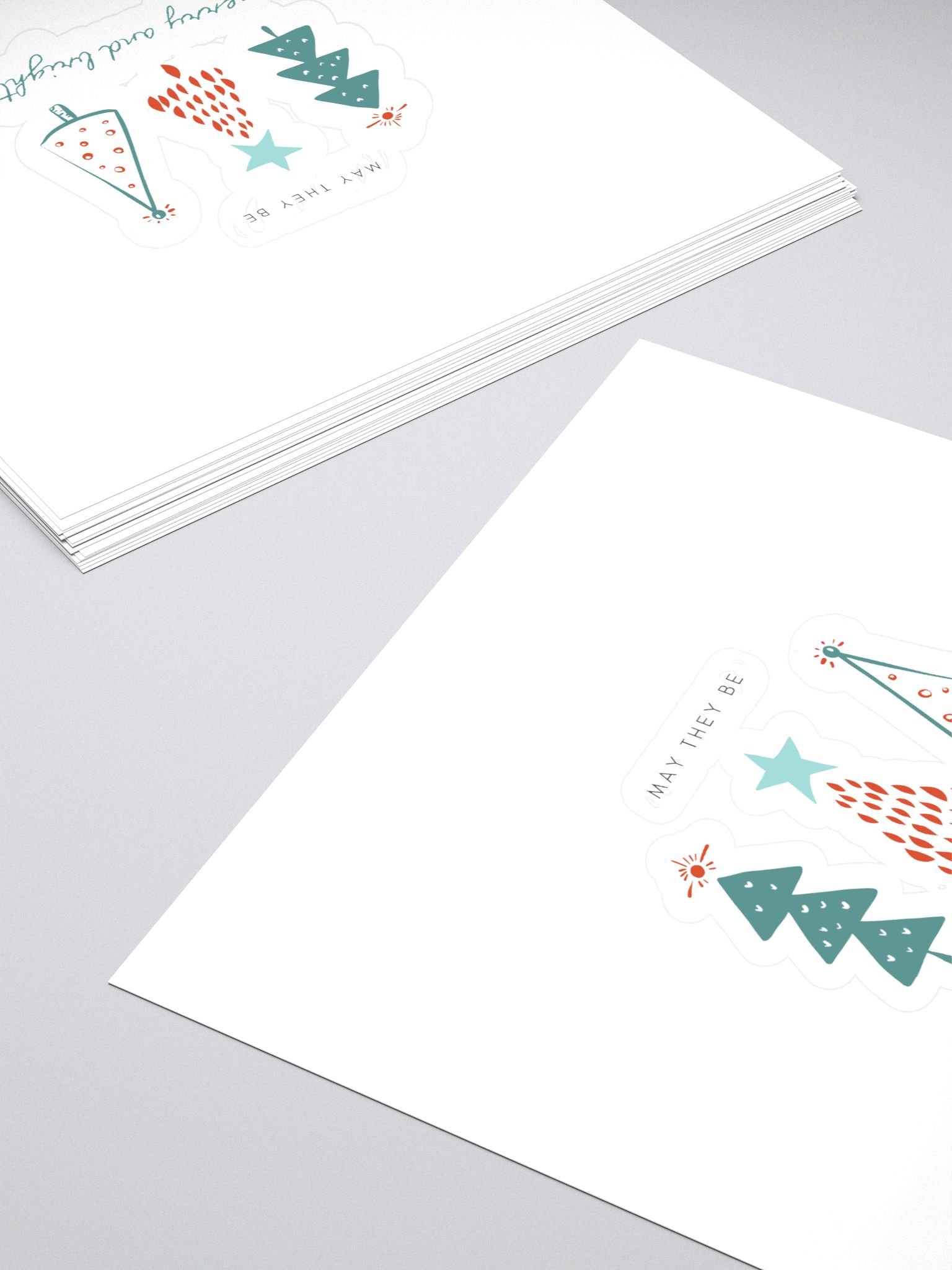 Merry & Bright Christmas Trees Stickers product image (4)