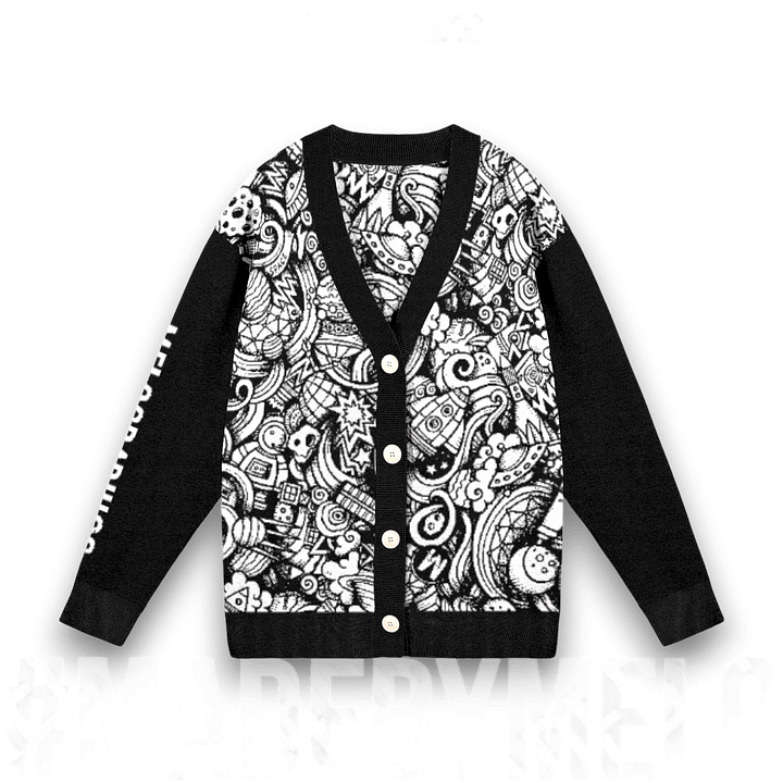 Dark Space Scribble - Knit Sweater [Cardigan] | #MadeByMELO product image (1)