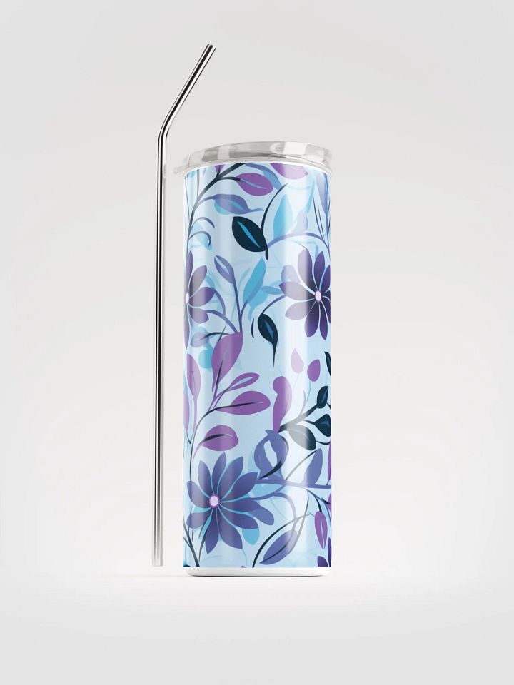 Pastel Purple Blue Tree Leaves Nature Stainless Steel Insulated Tumbler product image (1)