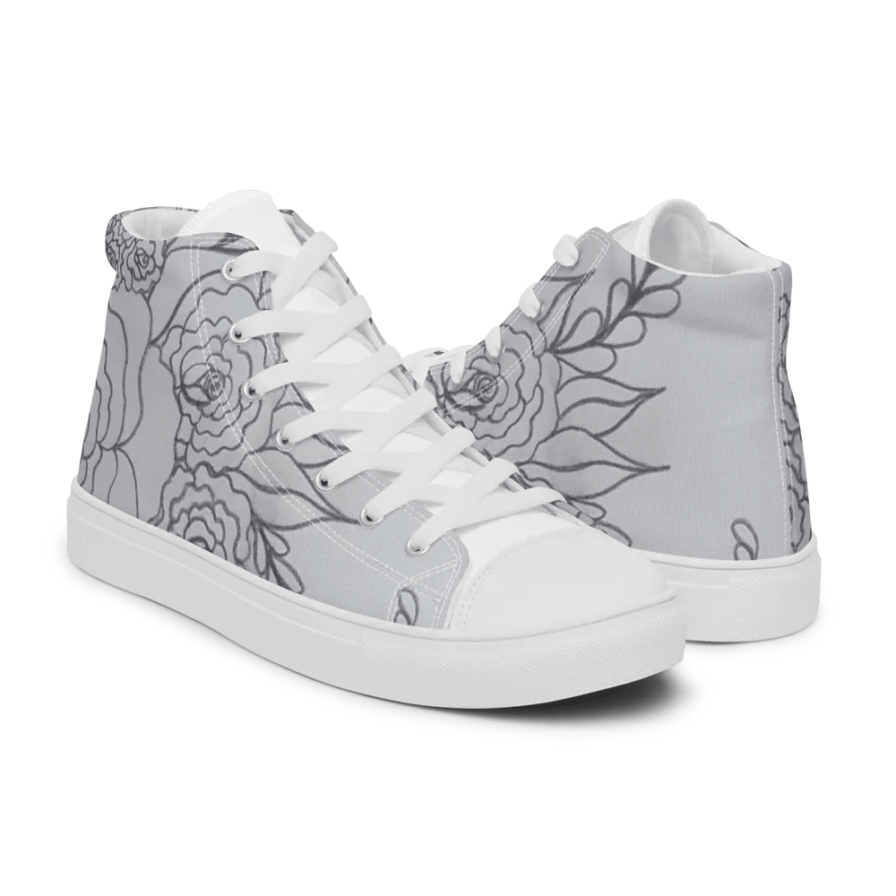 Lorrens black & white rose print shoes product image (9)