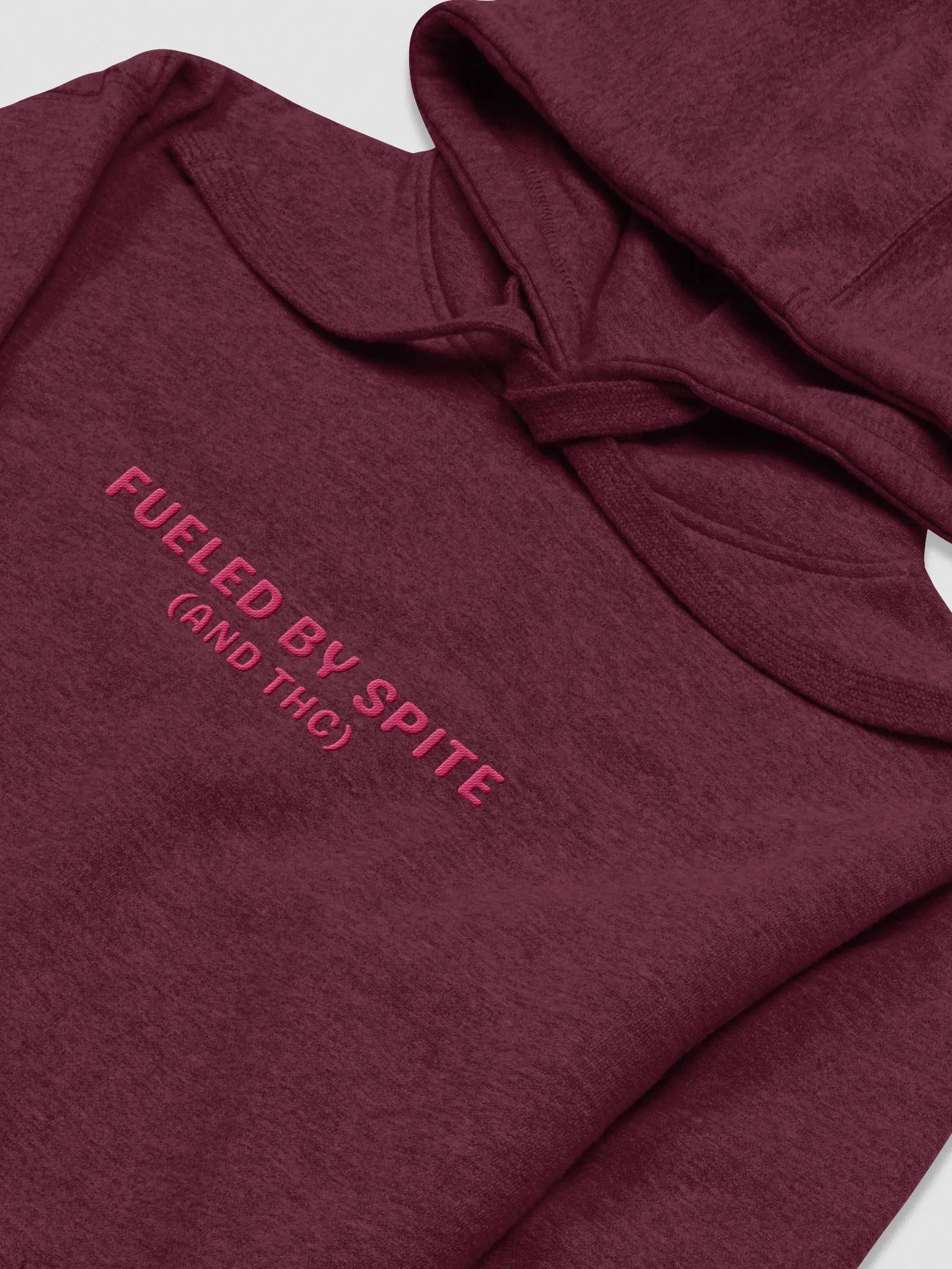 FUELED BY SPITE (pink thread) embroidered heavyweight hoodie product image (15)