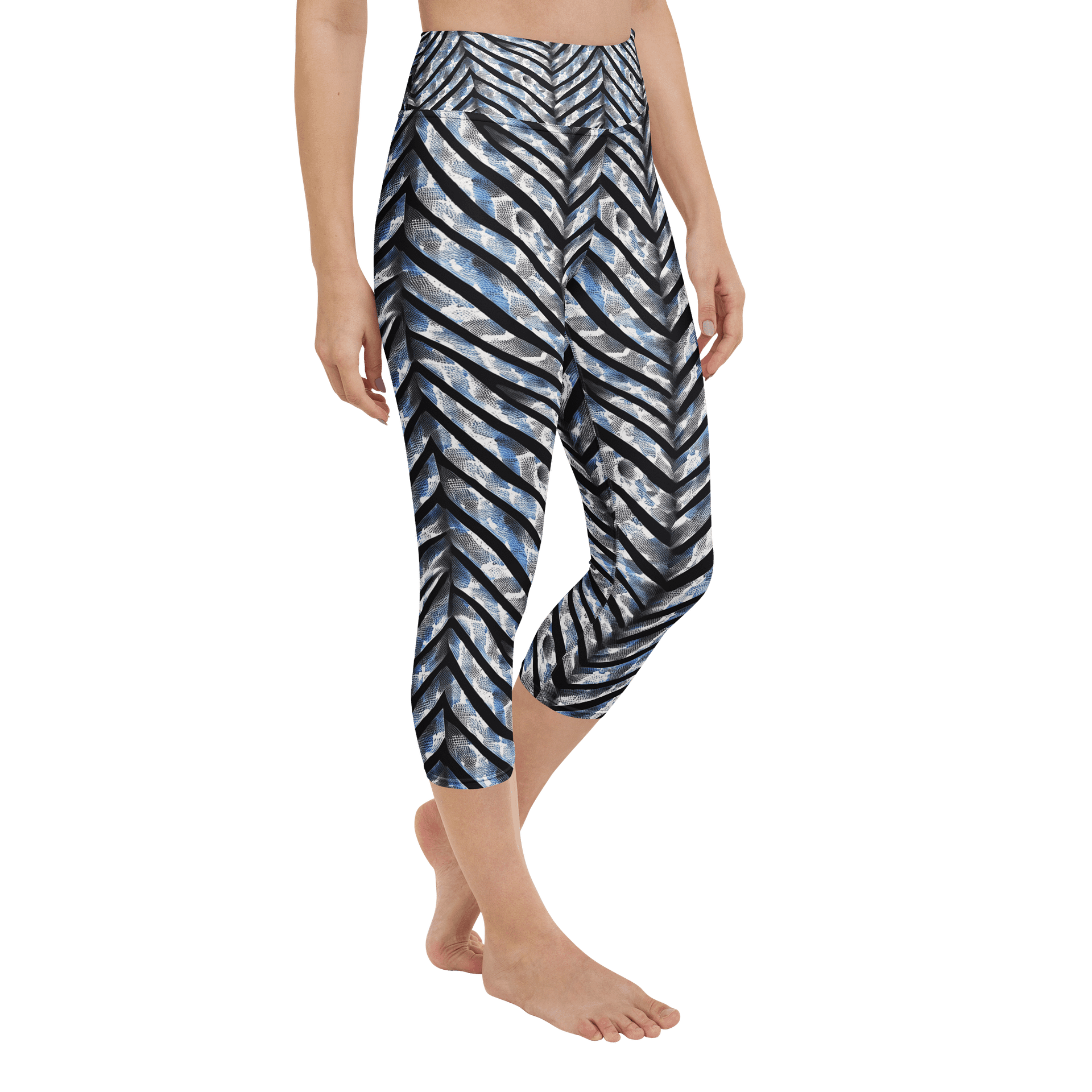Blue Grey Snake Skin Capri Leggings product image (2)