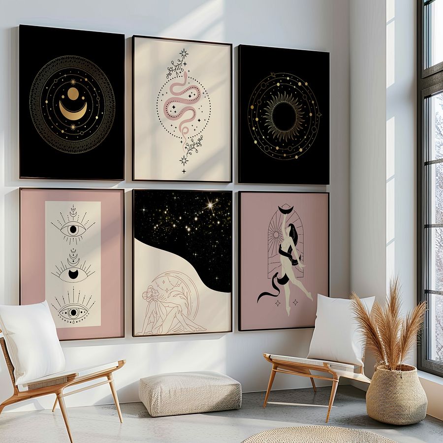 Blush Witchy Gallery Wall Set of 6 DIGITAL Prints product image (1)