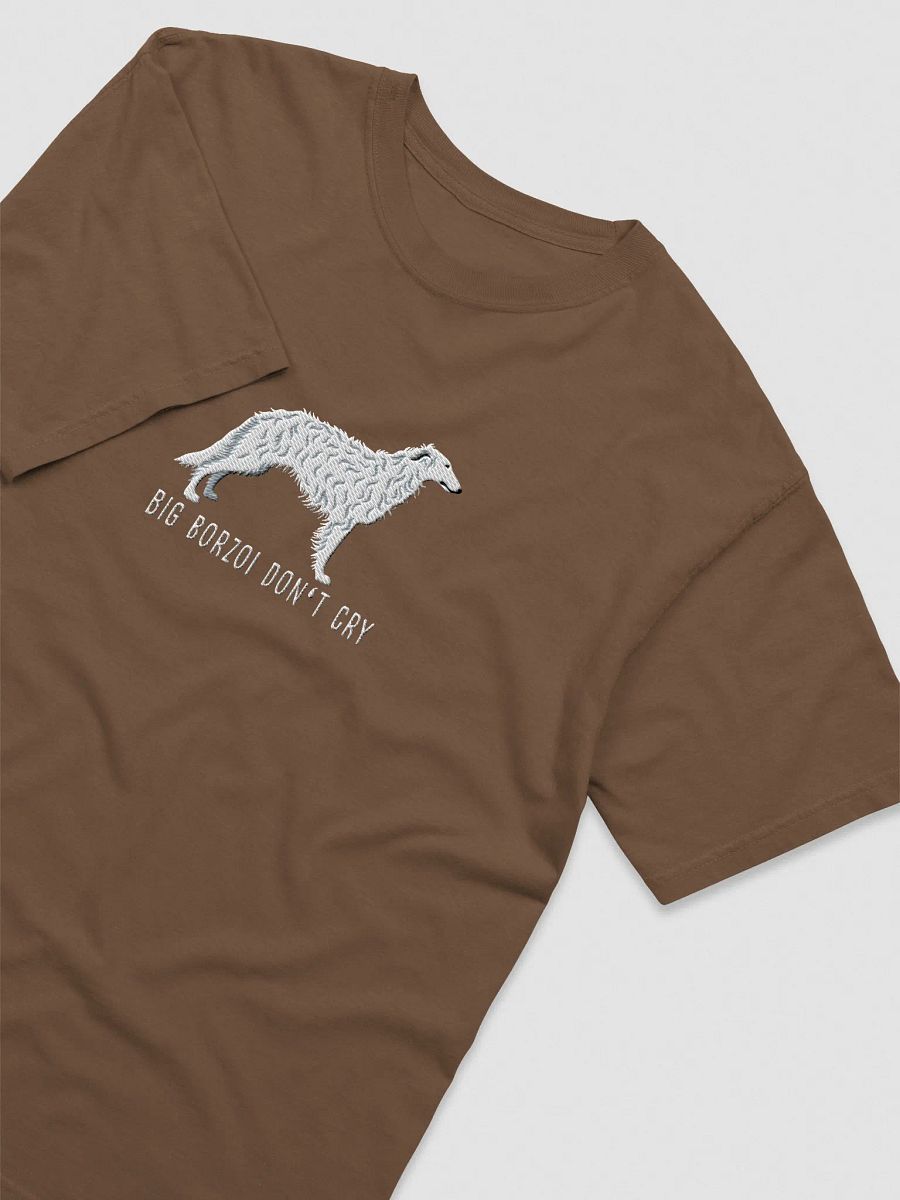 Big Borzoi Don't Cry T-Shirt(Embroidered) of a Borzoi(White) product image (19)