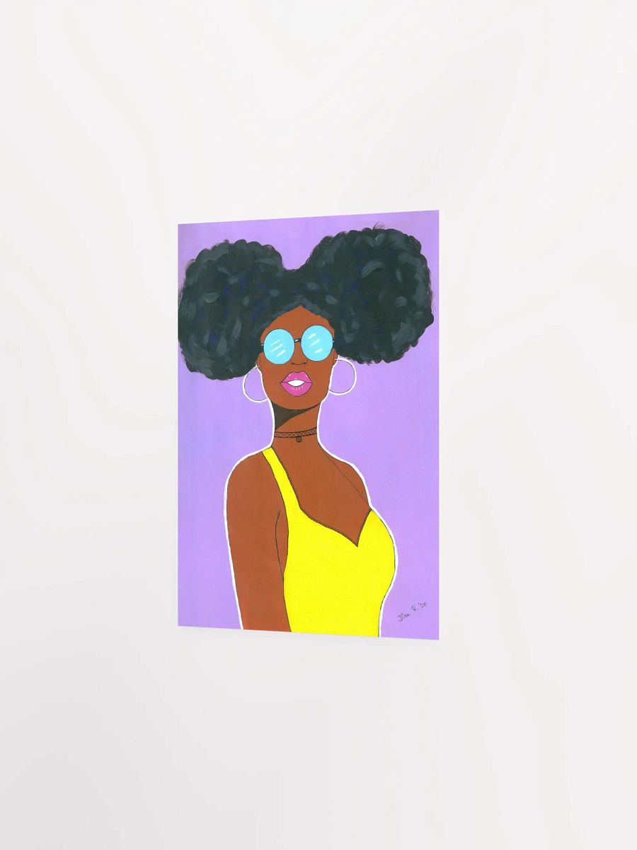 Afro American girl - art by Dina R. (acrylic painting picture) - Enhanced Matte Paper Poster (in) product image (2)