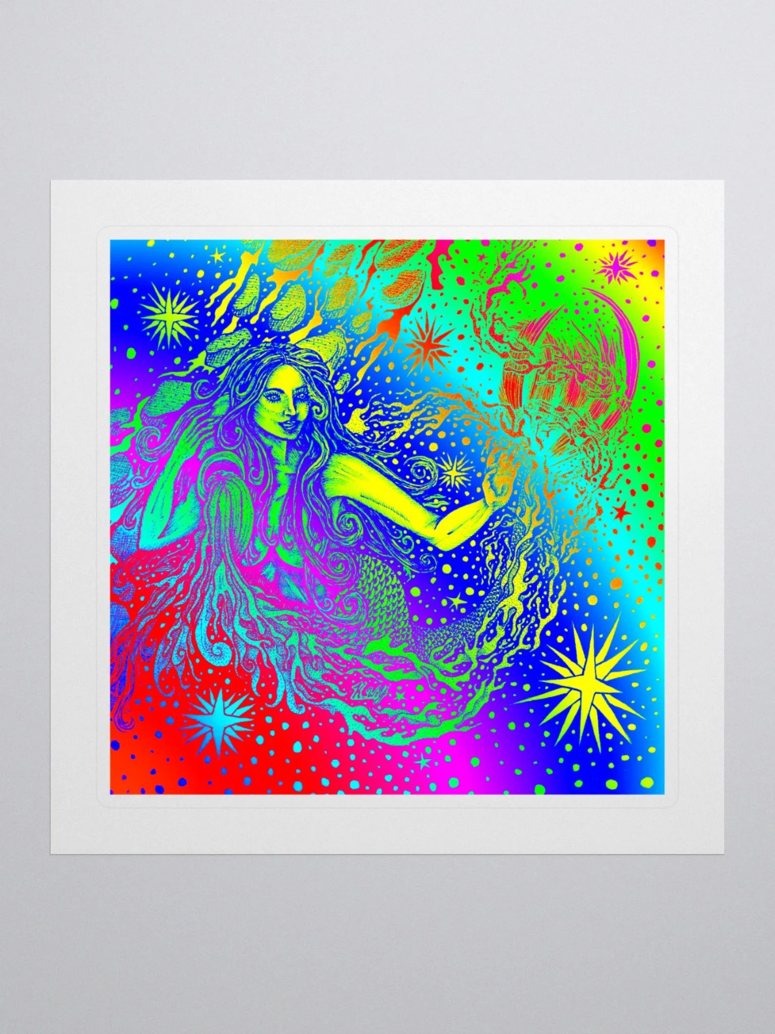 Limited Edition Full Rainbow Aquarius Zodiac Kiss Cut Stickers product image (1)