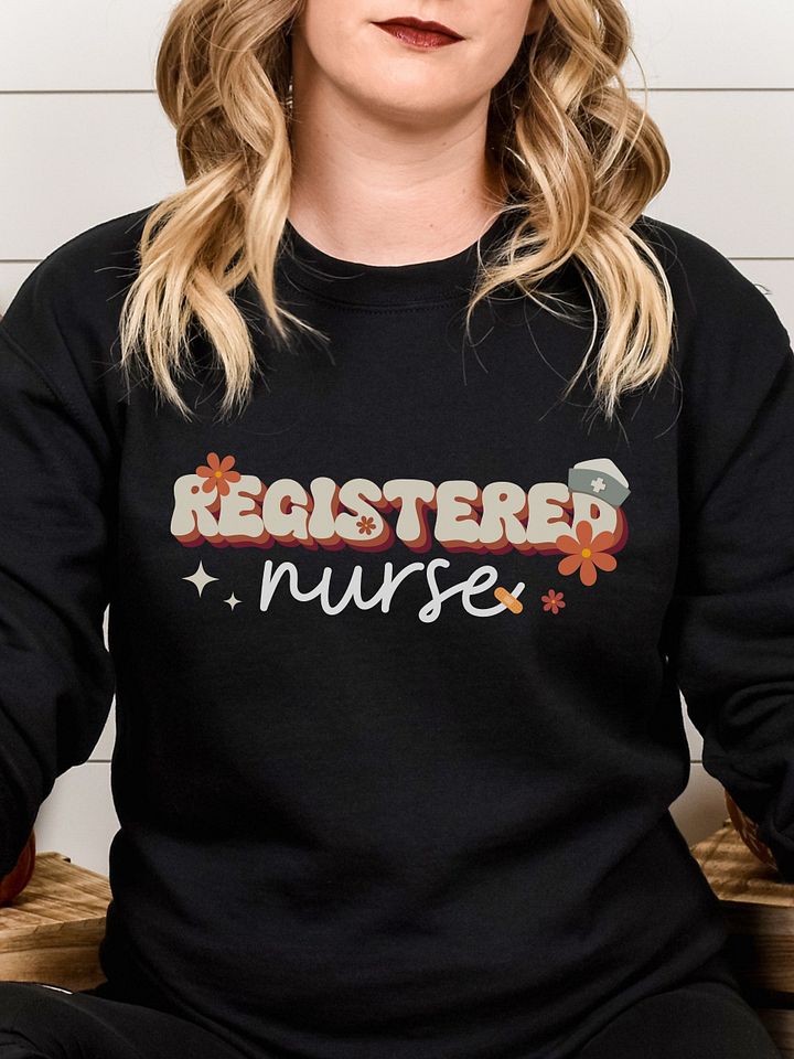 Registered Nurse Retro Sweatshirt - Dark Colors product image (1)