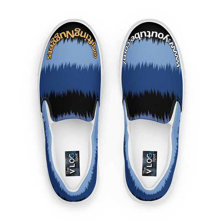 Men’s Abstract Blue Canvas Slip-On Shoes – @SiftingNuggets x The VLOG Spot product image (1)