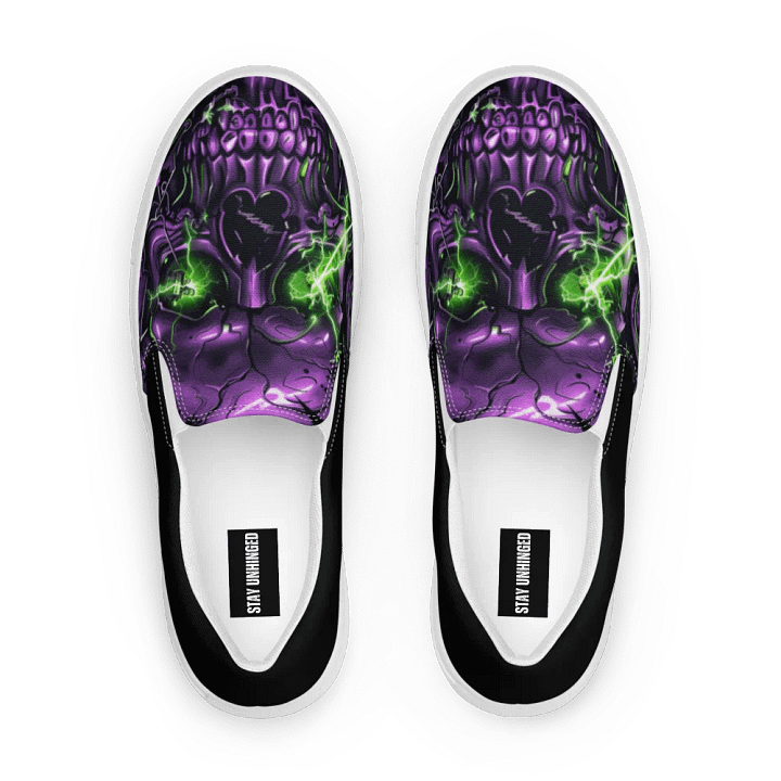 Unhinged Misfits Women's Skull Canvas Slip-Ons product image (1)